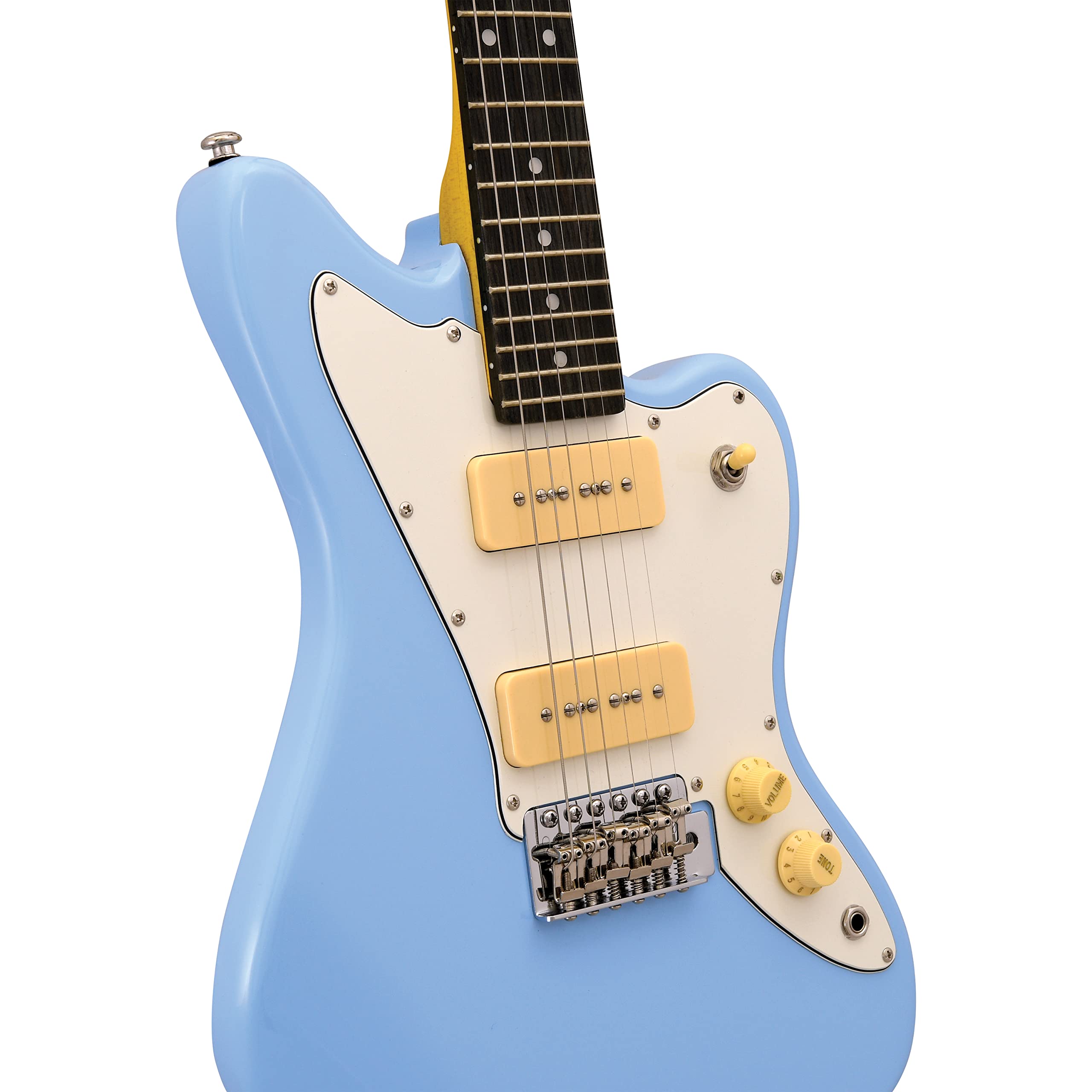 Amazon.com: CNZ Audio JM Mini Electric Guitar - Daphne Blue, 3-Ply